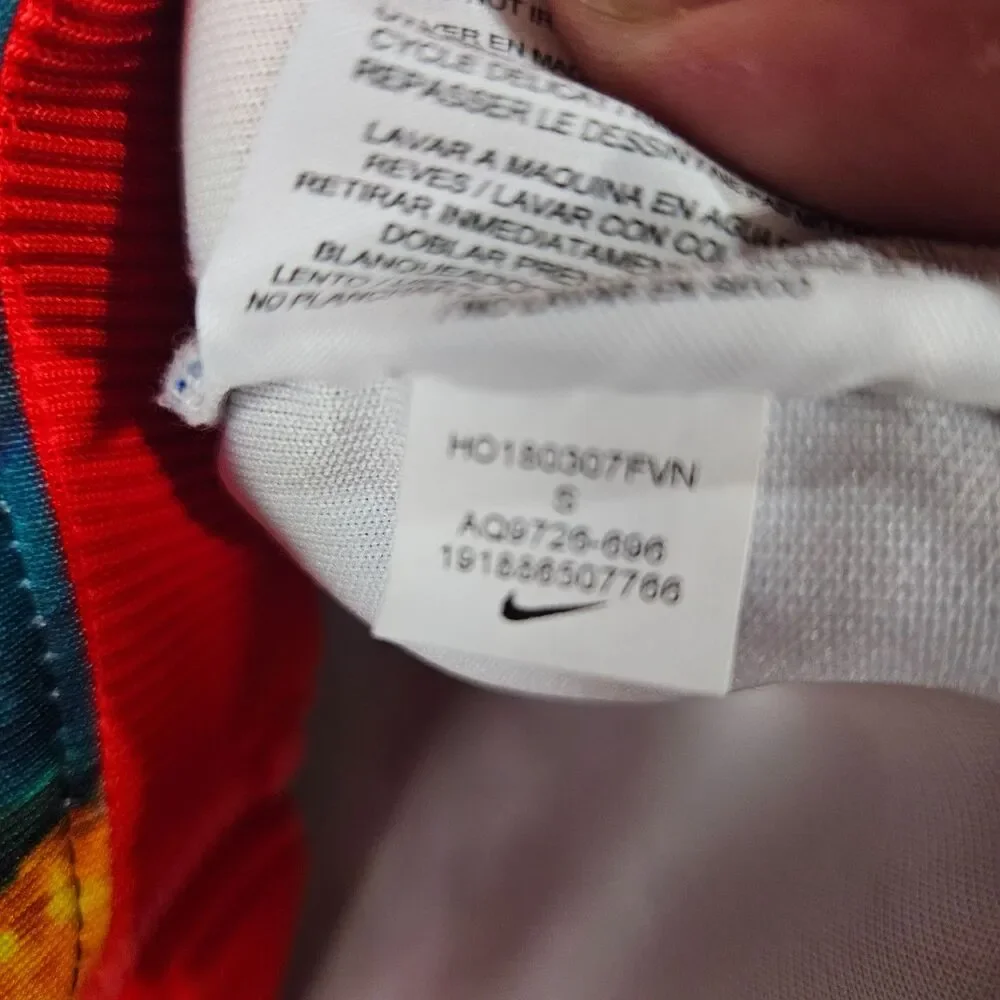 Nike Sports Tropical Full Zip Jacket Hyper Femme Embroidered Sz S Track Jacket